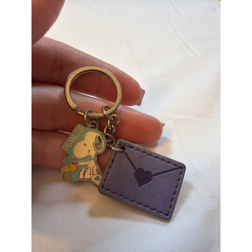Snoopy Woodstock Keychain Universal Studios Japan Peanuts 2018 Purple Charm